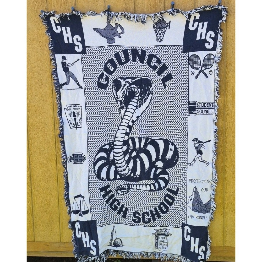 Woven Wall Hanging Banket Council High School Cobra Mascot